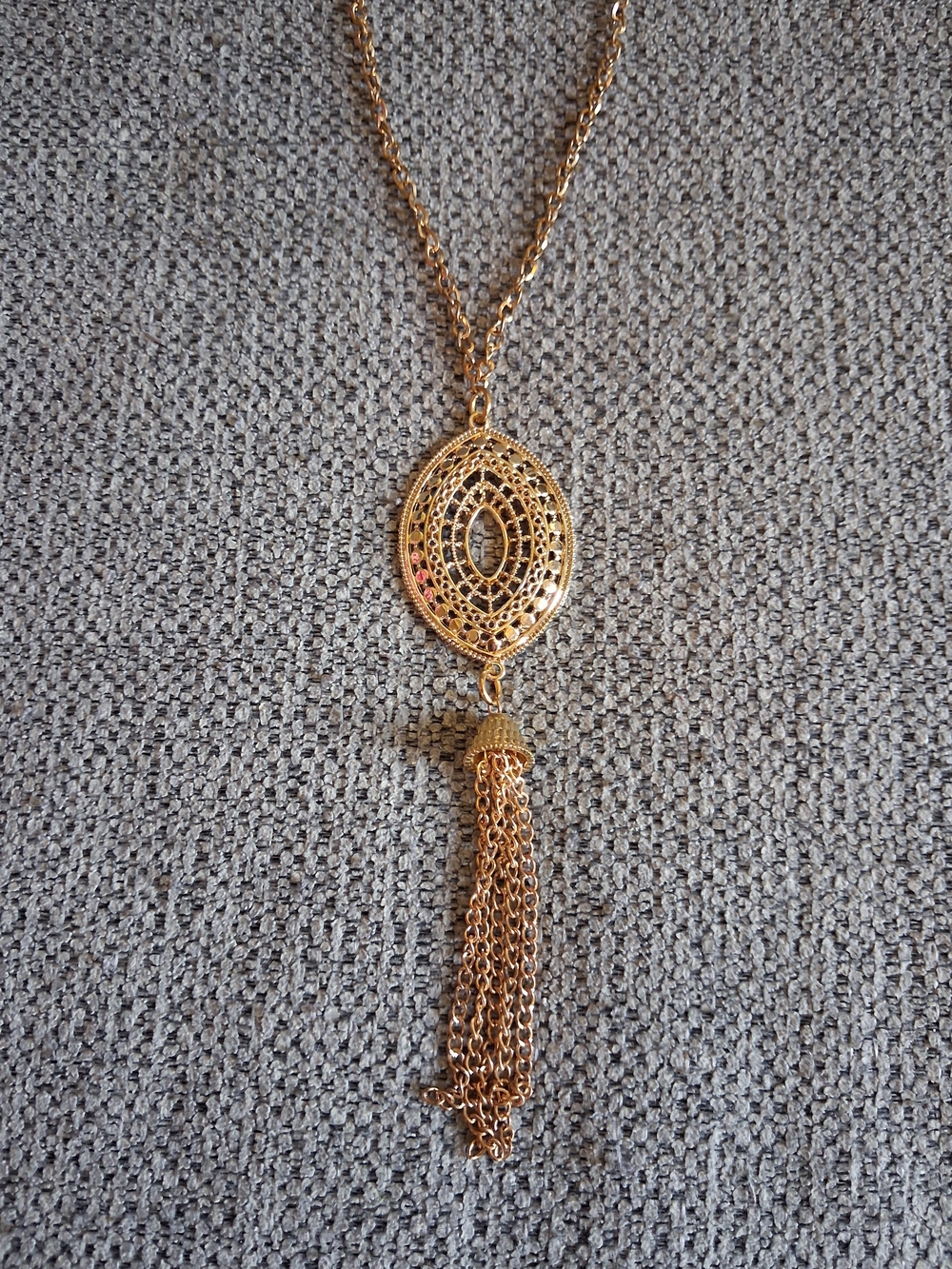 Gold Tassel Pendant Necklace - Women Jewelry